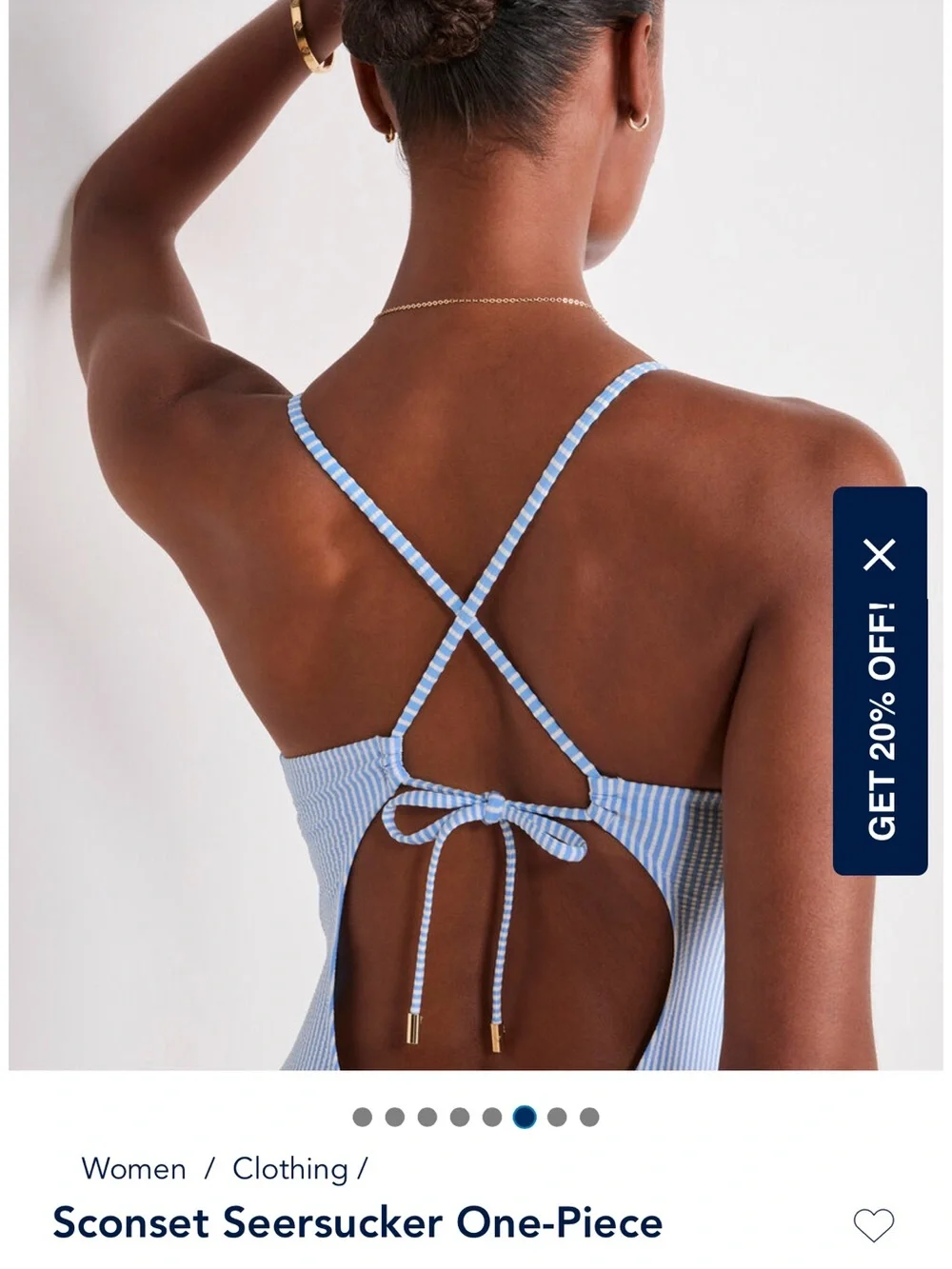 Vineyard Vines Light Blue Seersucker One-Piece Swimsuit